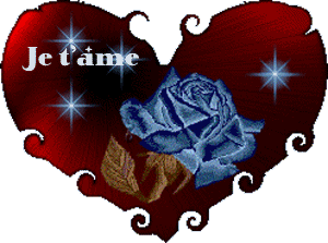 Gif animé je t'aime rose bleue